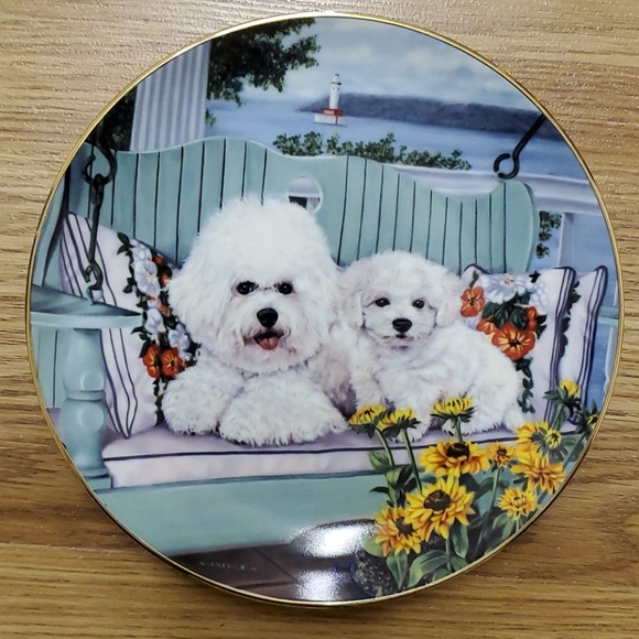 Danbury Mint Accents Swing Set Porcelain Plate Bichon Frise Poshmark